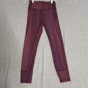 Lululemon In Movement HR Tight 25” Size 4 Spray Dye White Garnet LSWG 00292
